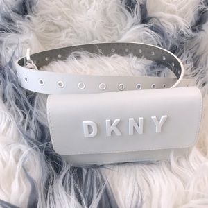 DKNY white belt bag